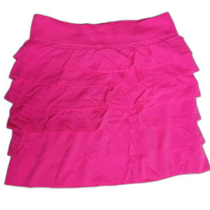 Piper Faves Girls Mini Skirt Neon Pink Ruffle Tiered Elastic Waist Size L 10/12
